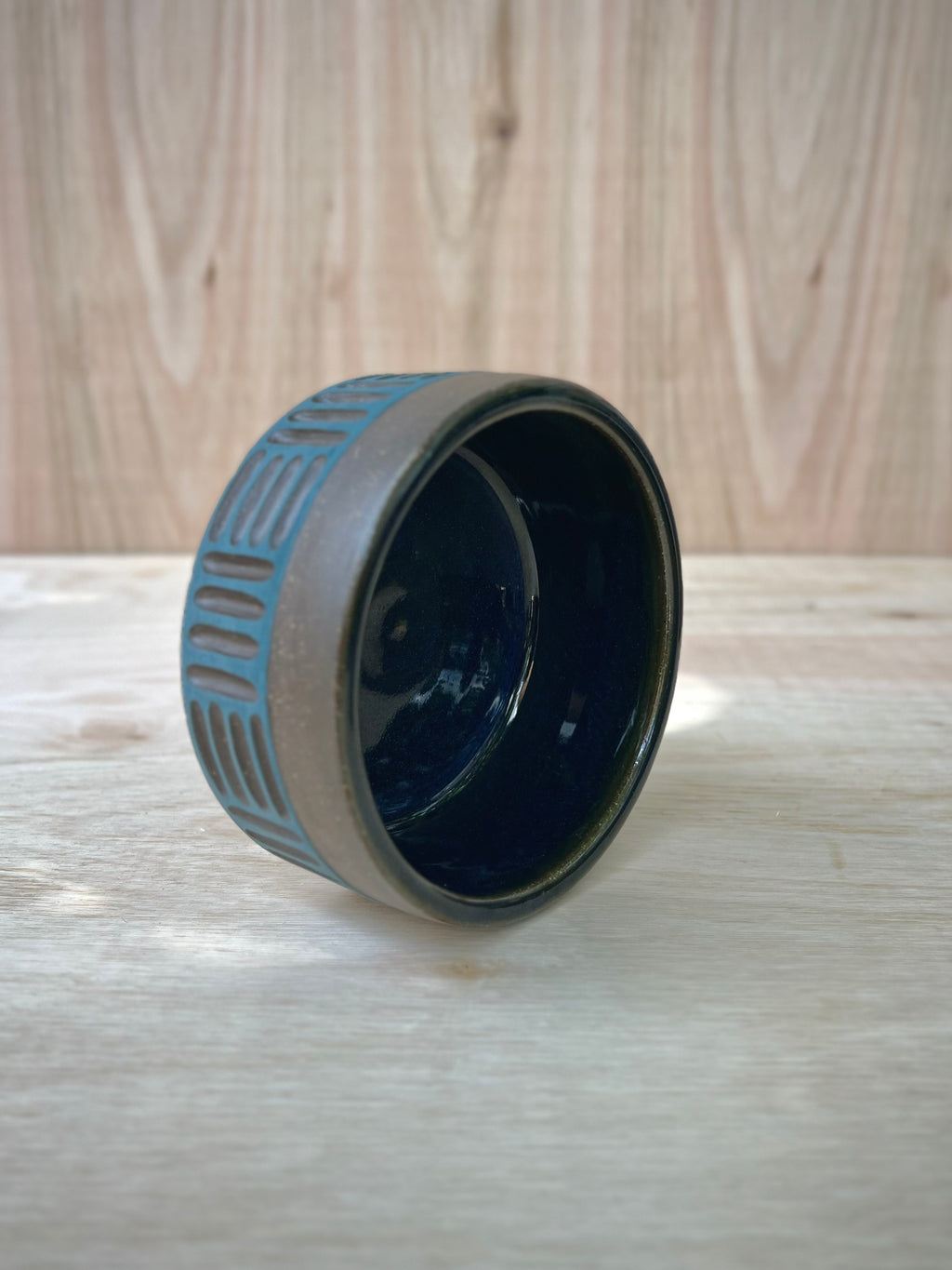 Turquoise Lines Grounding Bowl