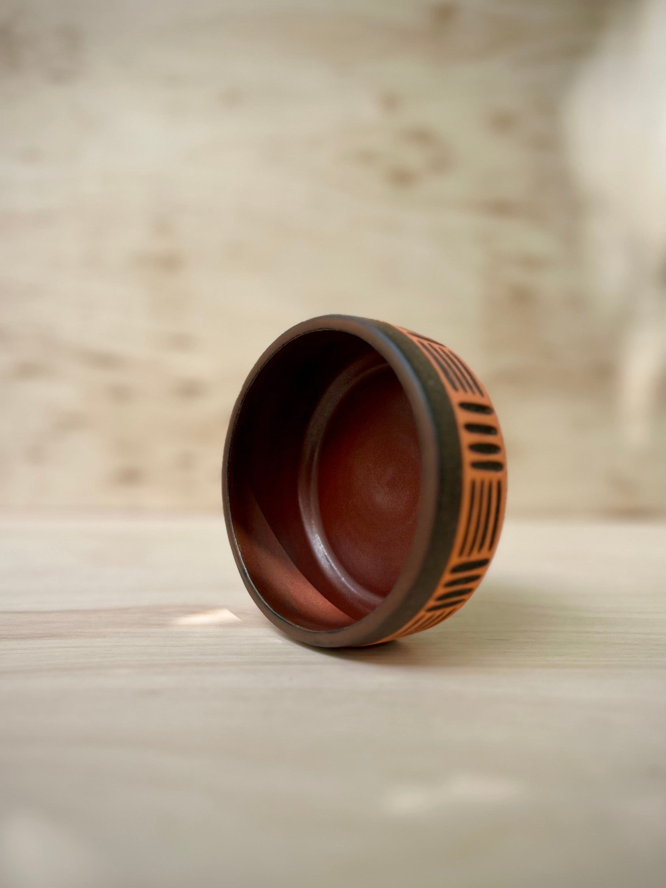 Orange Lines Grounding Bowl